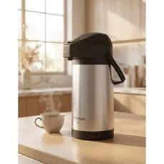 Garrafa Café Térmica Soprano Inox 2,5L Pressão Restaurante Escritório Casa Reunião Café Chá Leite
