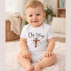 Body Tematico Jesus Presente Cristo Mesversário Cha De Bebe