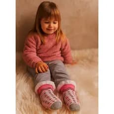 Kit 2 PARES DE MEIAS Térmica Inverno Forrada Lã Bebê Infantil Juvenil Frio Antiderrapante