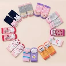 Kit Pares de Meia 3D Antiderrapante com Chocalho para Menina Menino 2 pares 4 pares Sininho