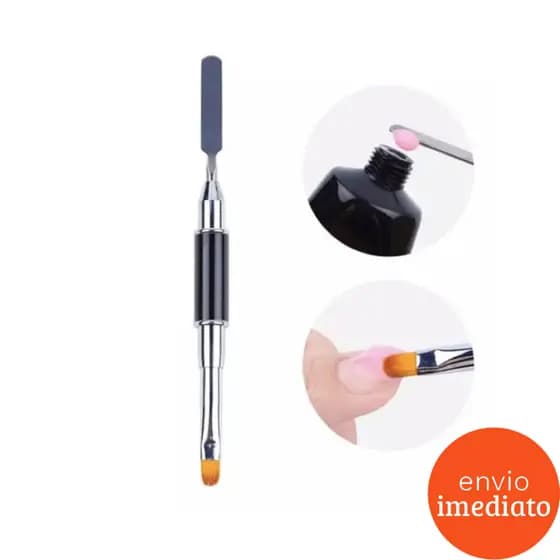 Pincel Polygel Molde F1 2 em 1 com Espátula