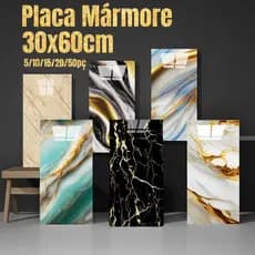 Placas Adesivas de Parede 30x60 Mármore Porcelanato Autocolante Lavável Kit 10 15 20 50 pcs