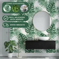 Papel de Parede Efeito Folhagens com Textura Adesivo Lavável 5/10m AutoColante Sala Quarto Móveis