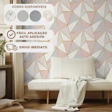 Papel de Parede Geométrico Zara Mármore 3D AutoColante Lavável Sala Quarto Decoração