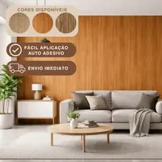 Papel de Parede Efeito Madeira Adesivo Lavável AutoColante para Sala Quarto Móveis com Textura 3D e Acabamento Fosco