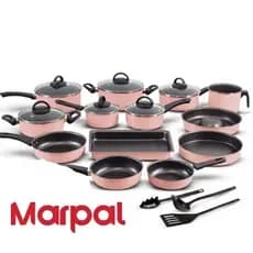 Conjunto de Panelas Rose 16 Peças: Teflon Antiaderente e Tampas de Vidro para sua Cozinha