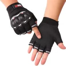 Luva Meio Dedo Antiderrapante Proteção Para Moto  Motociclistas E Motoboys