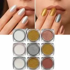 Pigmento Cromado Espelhado Premium Nail Art 12 Cores Brilho Metálico Unhas Decoradas