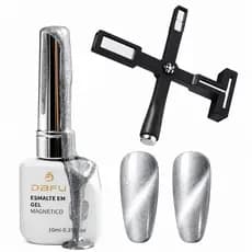 Kit Esmalte Gel Magnético Cat Eye + Ímã 5 Em 1 Nail Art