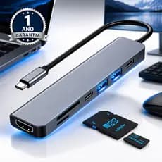 Hub Usb-c 7 Em 1 Adaptador Hdmi 4k Pd Sd Para Macbook Dex