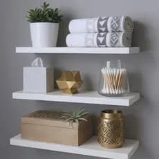 Kit 3 Prateleiras 30cm MDF Sofisticado Nichos Sala Cozinha Quarto Banheiro Com Kit De Instalação