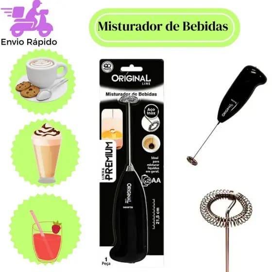 Mini Mixer Misturador De Bebidas Portátil Elétrico A Pilha