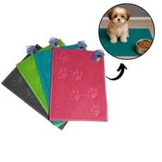 Tapete para Comedouro Pet Antiderrapante Impermeável Borracha Resistente