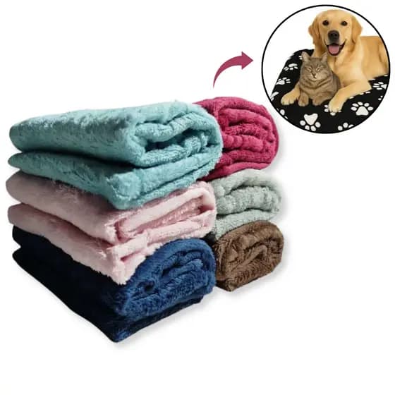 Kit 2 Mantas Pet Capa Protetora com Elástico Veste até 60x90cm Caminhas, Almofadas, Colchonetes