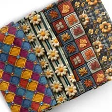 Tecido Tricoline Digital Floral Bicicleta Café Poá Cerveja Artesanato Patchwork Bolsa (0,50x1,50)