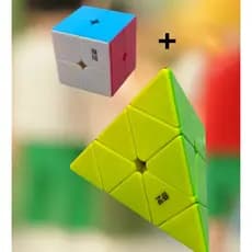Kit Cubo Magico speed cube Profissional Pirâmide QIYI + 2x2x2 cubo magico QIYI