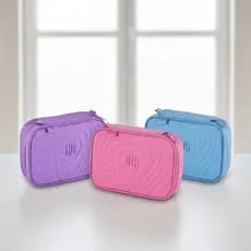 Estojo box Rebecca Bonbon 22x16x6 para 36 Canetas Soft com Matelassê original feminino resistente material escolar