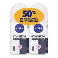 DESODORANTE NIVEA FEMININO ROLL ON BLACK E WHITE 2 UNIDADES DE 50ML