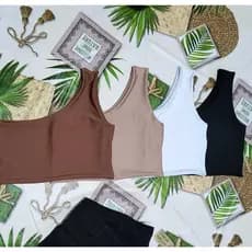 TOP CROPPED DE UM OMBRO FEMENINO TECIDO SUPLEX TAMANHO UNICO M 36/42