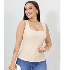 Blusa Regata Feminina Suplex com Forro Duplo para Mais Segurança