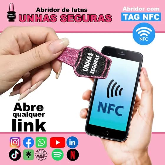 Chaveiro - Abridor de latas - com TAG NFC - Unhas Seguras