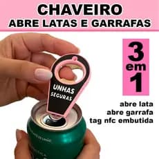 Chaveiro abridor de latas e garrafas com tag nfc - tri