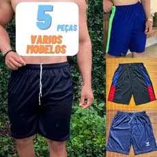 KIT 5 SHORTS MASCULINO EM MALHA LEVE
