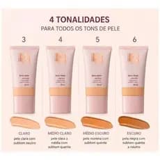 Base Mate Boca Rosa Beauty 30ml Cobertura Alta Longa Duração Acabamento Matte Tons 3 4 5