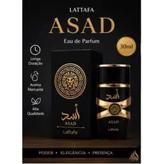 Perfume Masculino Lattafa Asad Eau de Parfum 30ml Original Aroma Intenso e Sofisticado Longa Duração