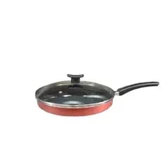 Frigideira 4 em 1(Quadriovo) 26cm Multiuso Com Tampa De Vidro Hambúrguer Ovos