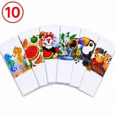 Pano de Prato Copa  Guardanapo Kit com 10 UnidadesSão Grandes Estampados