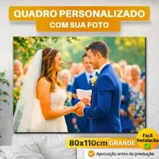 Quadro Decorativo Personalizado com Foto ou Logo Sob Medida Decoração Leve e Moderna 80x110 cm