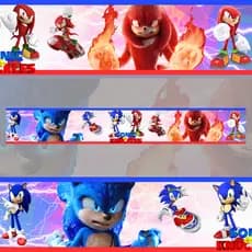 Faixa Adesiva Decorativa Autocolante Para Menino Sonic e knuckles Quarto de Criança 15x100 cm