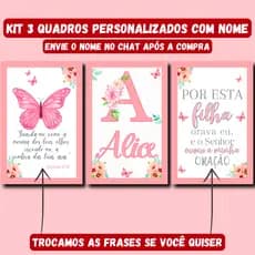 Quadros Decorativos Personalizados com Nome Menina Decoração Infantil Quarto Bebê Presente Criativo