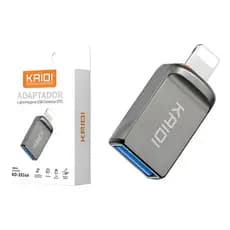 Adaptador Otg Usb 3.0 Kaidi Compatível Para Iphone Cinza