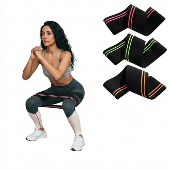 Kit 3 Hip Mini Band Faixa Elástica Resistente De Alongamento Leve Média Forte Treino Funcional Pernas Coxas