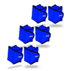 Kit 3 Caneleira Peso Para Perna 3kg ao 5kg Azul Fitness Funcional Tornozeleira Academia Profissional