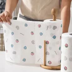 Porta Papel Toalha E Guardanapo Bambu Premium Grande Para Mesa Cozinha