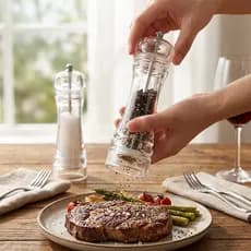 Moedor De Sal E Pimenta Grande Acrílico Para Churrasco Tempero Moedor Manual