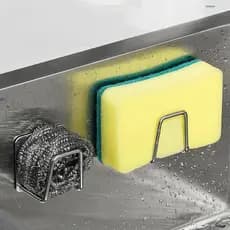 Kit Suporte Porta Esponja Inox Para Pia Cozinha Organizador Bucha E Detergente