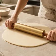 Rolo De Massa Inox Dourado Premium Antiaderente 360° Para Pizza Pão Torta