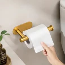 Porta Papel Higiênico Suporte Auto Adesivo Aço Inox Cromado Premium Para Banheiro