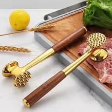 Martelo Amaciador De Carne Aço Inox 22cm Para Bife Frango Cozinha