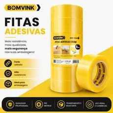 Fita Adesiva Durex Transparente larga 48mm x 150Metros para Embalar - Bomvink