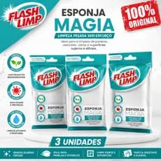 Kit 3 Esponja Mágica Flash limp