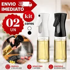 Kit 2 Spray Borrifador de Azeite 200ML Vinagre Pulverizador de Vidro