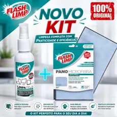 LimpaTelas Flash Limp spray 120ml + 1 Pano de Microfibra