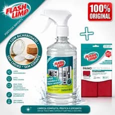 Kit Limpa Geladeira e Microondas Flash Limp + 1 Pano de Microfibra