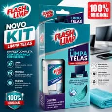 Kit Limpa Telas Flash Limp Spray Com Pano De Microfibra.