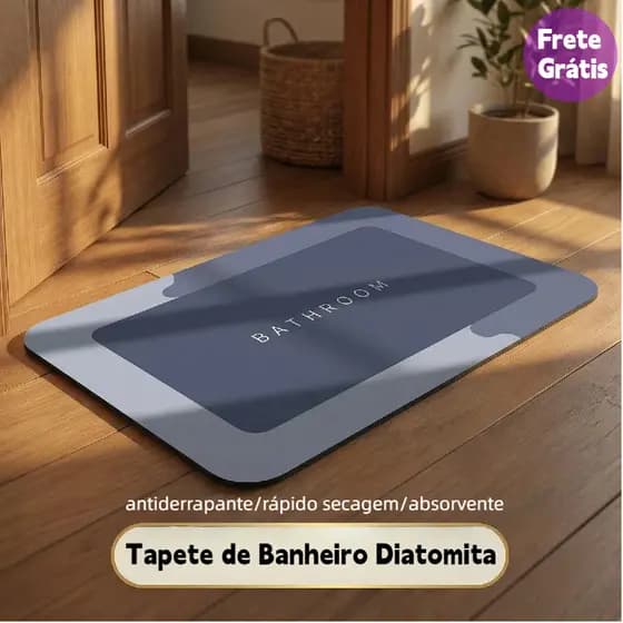 Tapete Absorvente Antiderrapante Para Banheiro/Porta De Entrada